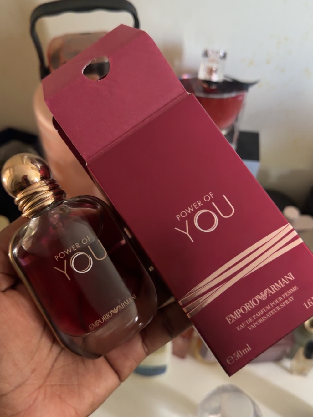 Emporio Armani Power of You - Burgundy Bottle & Box